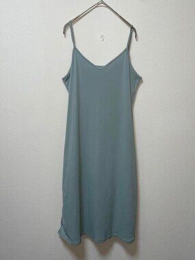 Notewo Camisole Dress V-neck Sleeveless Green Blue
